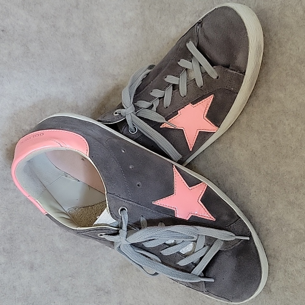 Golden Goose Superstar size 39, Excellent condition grey suede/pink (No heel)